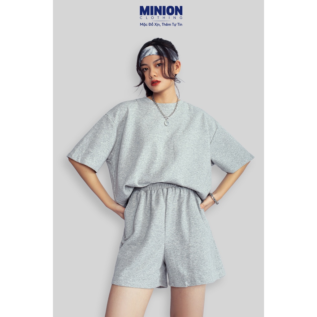 Bộ áo thun tay lỡ cùng quần sooc MINIONCLOTHING21 cotton cao cấp mềm mịn thoáng mát Hàn Quốc Streewear A3028