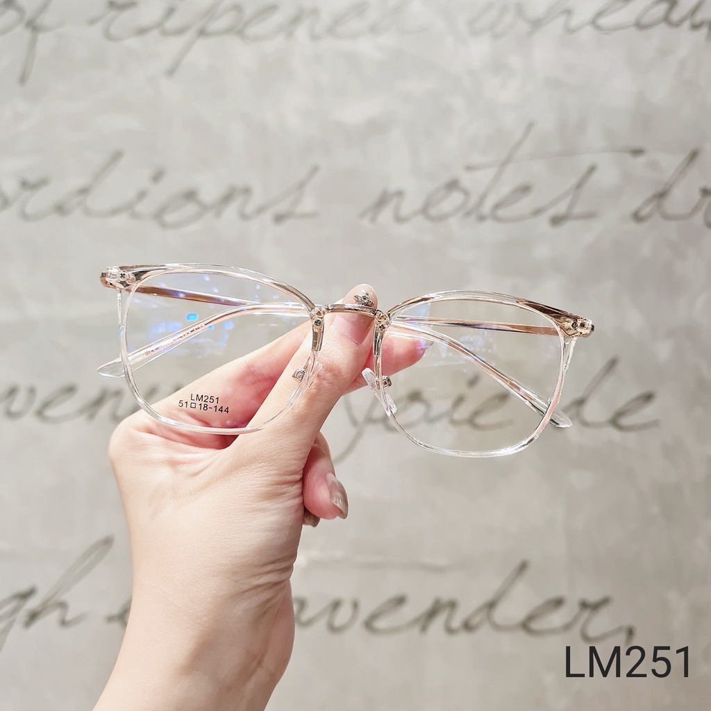 Gọng kính cận nữ tròn LILYEYEWEAR chất liệu nhựa nhẹ nhàng thanh mảnh thiết kế thời trang LM251