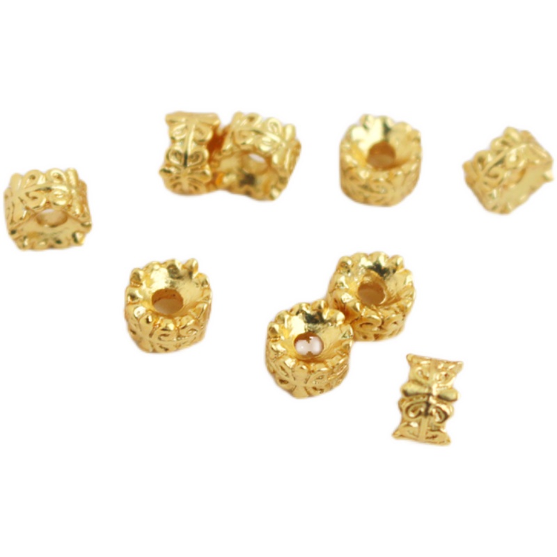 Chuỗi Hạt Xỏ Vòng Tay/Dây Chuyền diy 18k Họa Tiết Vòng Hoa Lỗ Lớn Cổ Điển