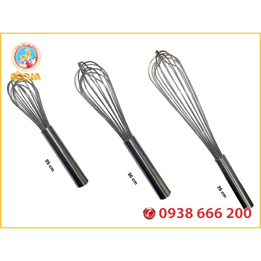 Cây Đánh Trứng(Bột) Inox Cầm Tay Nhiều Kích Thước