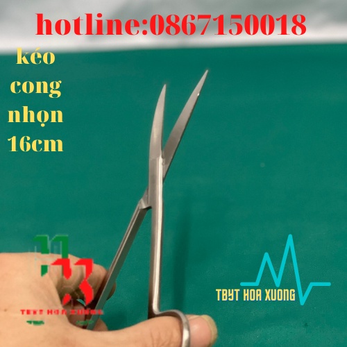 [Hàng Chính Hãng] Kéo Y Tế -Kéo Cong Nhọn 2 Đầu 16cm Pakistan