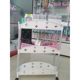 Kệ nhựa kéo 3 Tầng có bánh xe