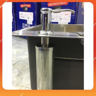 Bình nước rửa chén 100% chất liệu inox bình xà bông nhấn hơi âm thành chậu