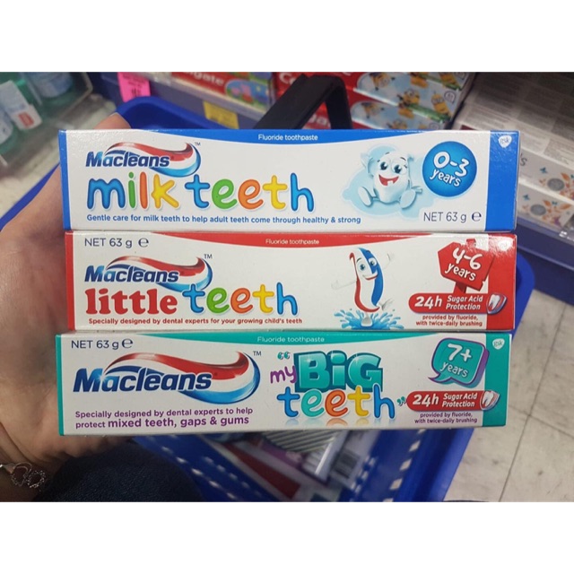 Kem đánh răng trẻ em Macleans Úc