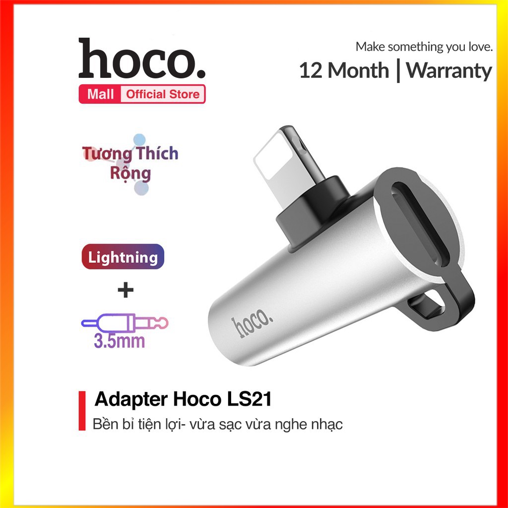 Jack Chuyển Hoco LS21 Ligthning ra Audio 3.5mm + Lingthning - MrPhukien