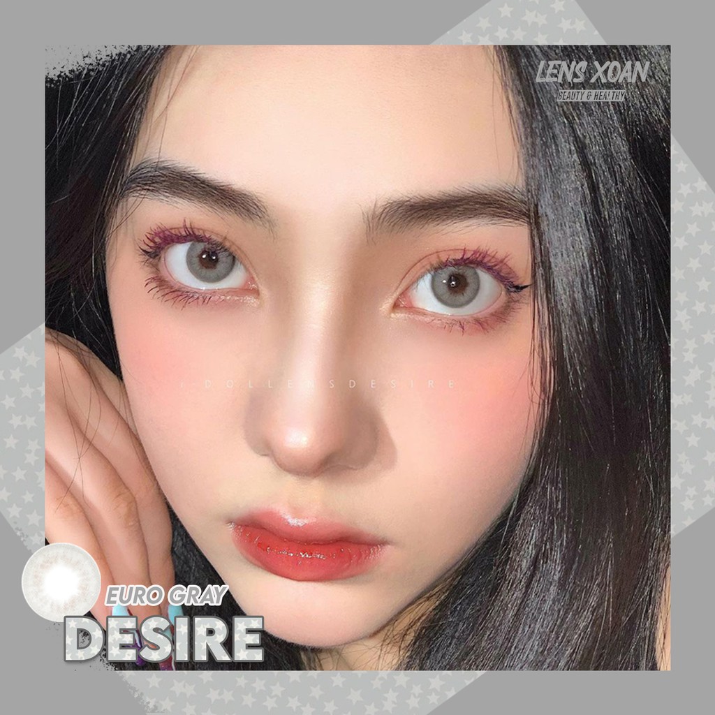 [Mã SKAMA8 giảm 8% đơn từ 300k] KÍNH ÁP TRÒNG DESIRE EURO GRAY CỦA IDOL LENS: XÁM KHÓI TÂY SÁNG| LENS XOẮN