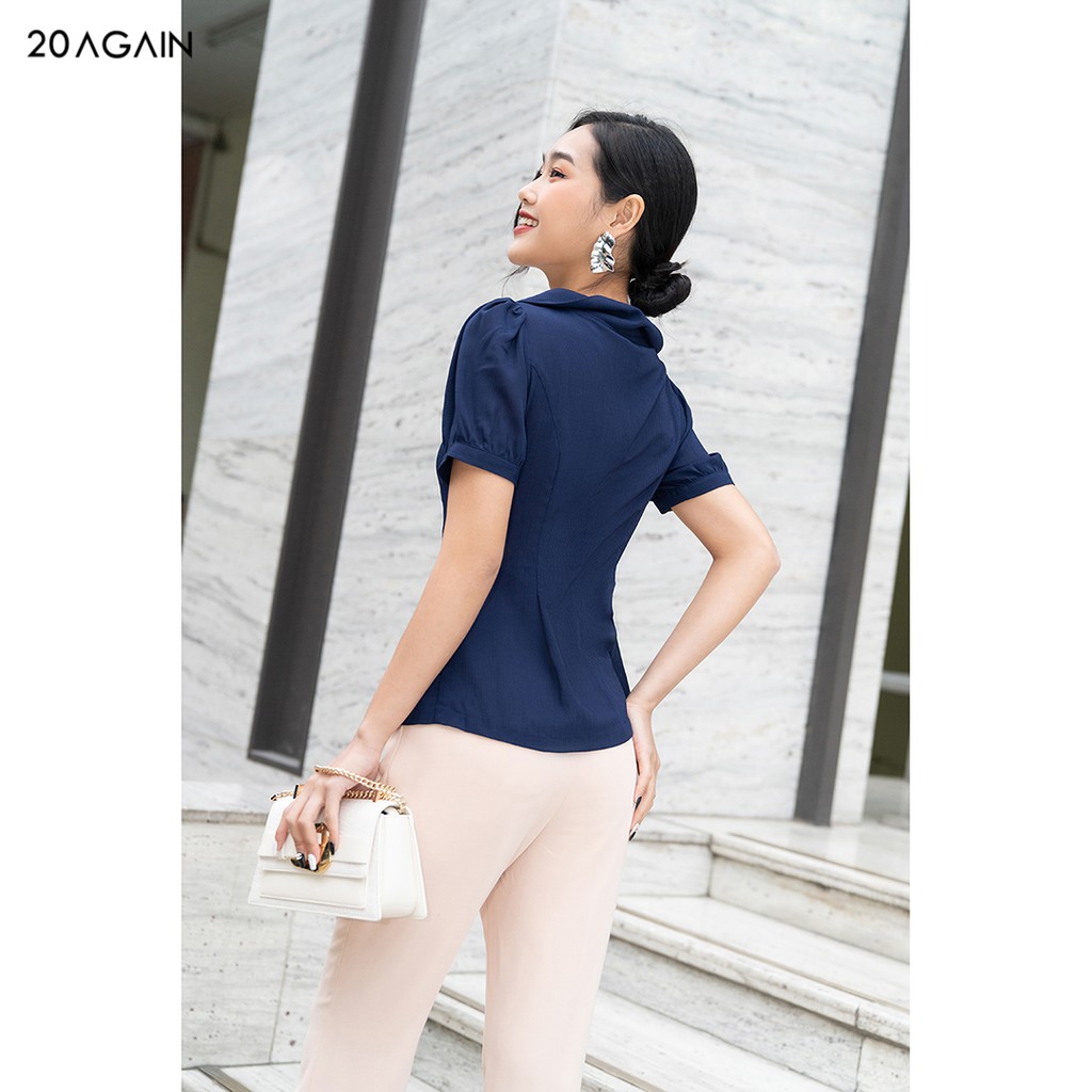 Áo sơ mi nữ công sở 92WEAR đủ màu, đủ size, ngắn tay vạt tròn ASA1041