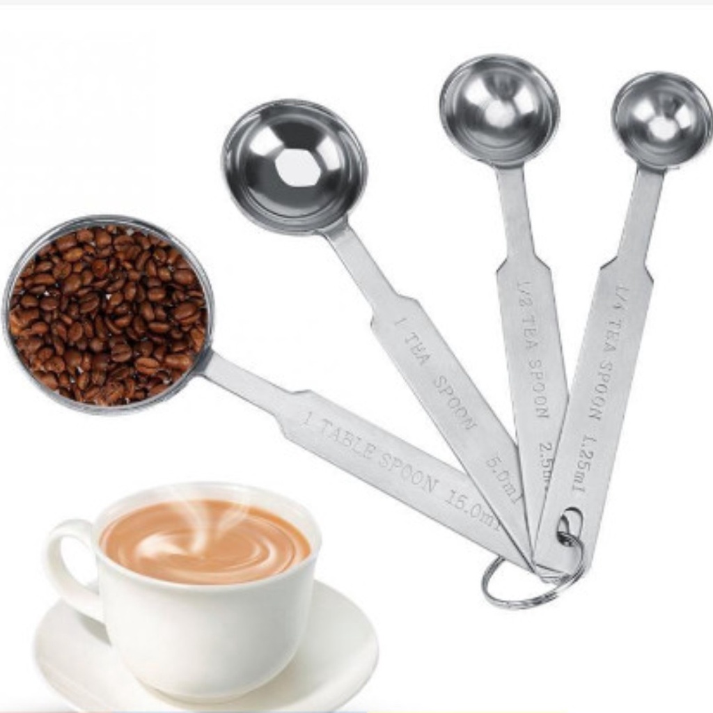 Bộ 4 muỗng đong Inox định lượng