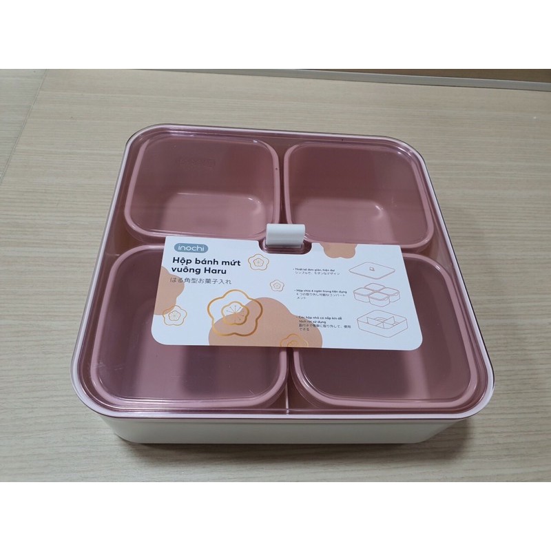 Hộp bánh mứt vuông Haru đựng bánh kẹo chính hãng inochi
