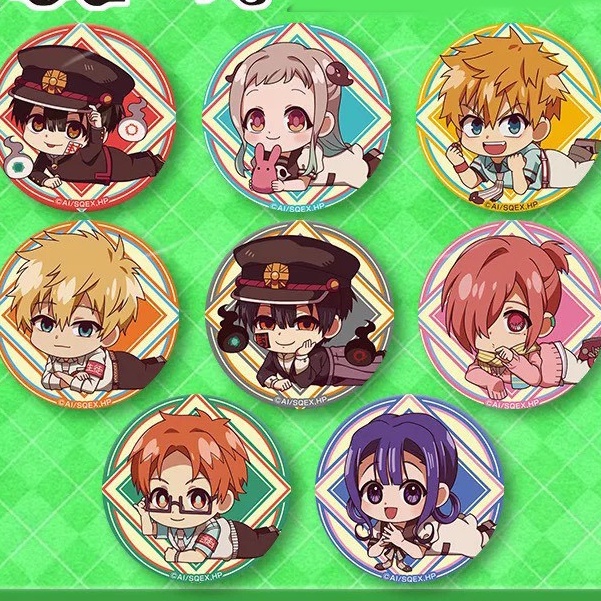 ( 1c ) Huy hiệu cài áo in hình JIBAKU SHOUNEN HANAKO KUN ver NẰM phụ kiện cài áo anime chibi xinh xắn