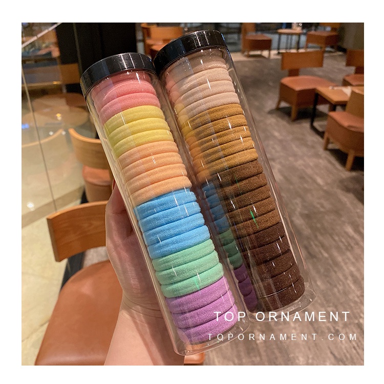 Sét 20 chun trơn mix màu cao cấp, buộc tóc , co giãn siêu bền, có ống đựng gọn gàng vô cùng tiện lợi