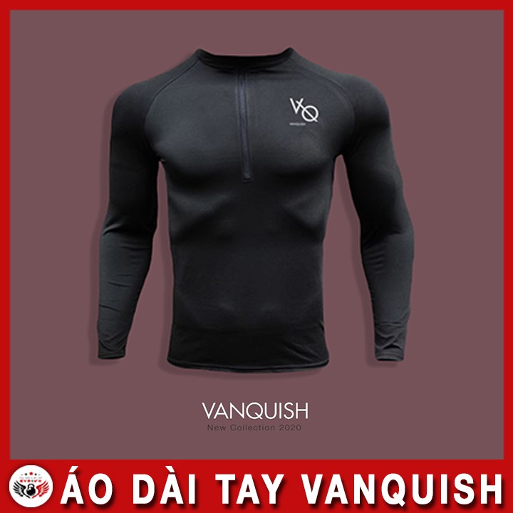 Áo tập gym nam dài tay Vanquish - Áo gym nam thun co dãn 4 chiều ôm body VQ