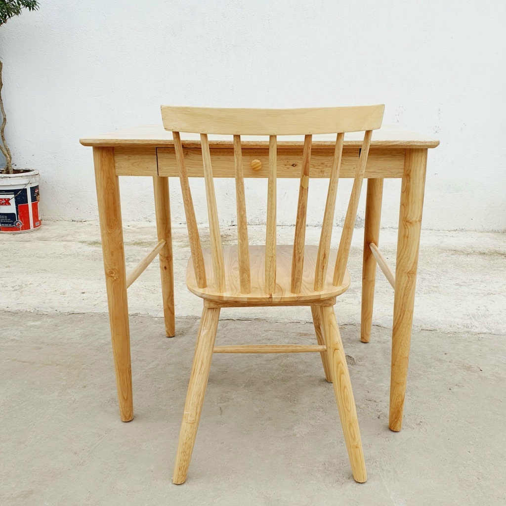 Bàn làm việc gỗ cao su có ngăn kéo-chân tròn , lưu ý đặt hàng qua zalo