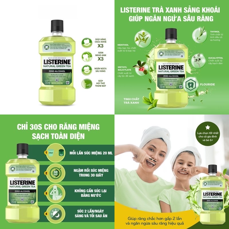 Nước súc miệng Listerine 250ml/ 750ml (Hàng chính hãng)