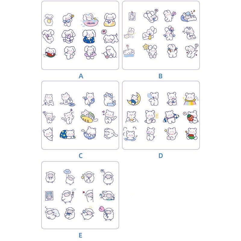 Bộ 24 Miếng Dán Sticker Trang Trí Hình Thú Hoạt Hình Chống Thấm Nước