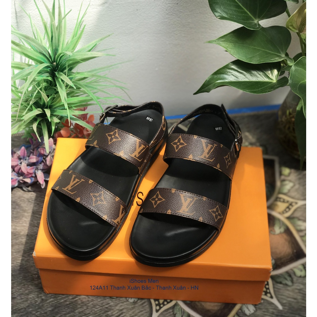 Dép Sandal Nam, Dép quai hậu nam LV D&amp;G da thật đế cao su cao cấp bảo hành 12 tháng