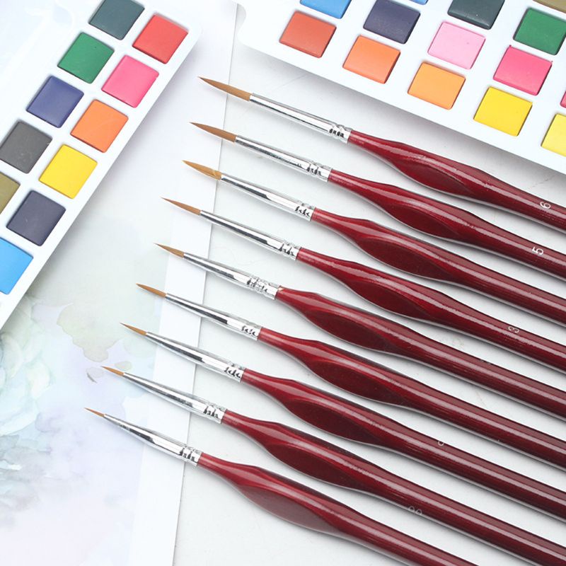 Bộ 9 Cọ Vẽ Tranh Sơn Dầu Cho Bảng Canvas