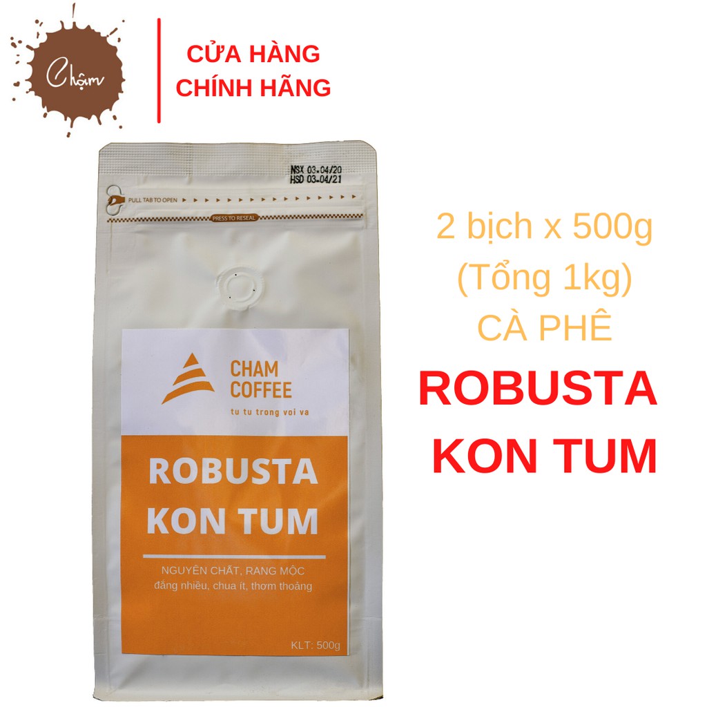 Combo 1kg cà phê Robusta Kon Tum [500g/bịch]