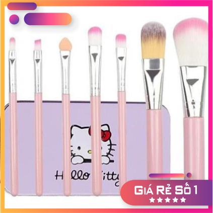 Bộ 7 cọ trang điểm Hello Kitty (hộp thiếc)