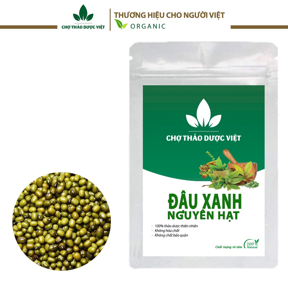 Đậu xanh nguyên hạt organic 1kg ( Đỗ xanh làm chè đậu xanh, thanh nhiệt, detox cơ thể) - Chợ Thảo Dược Việt