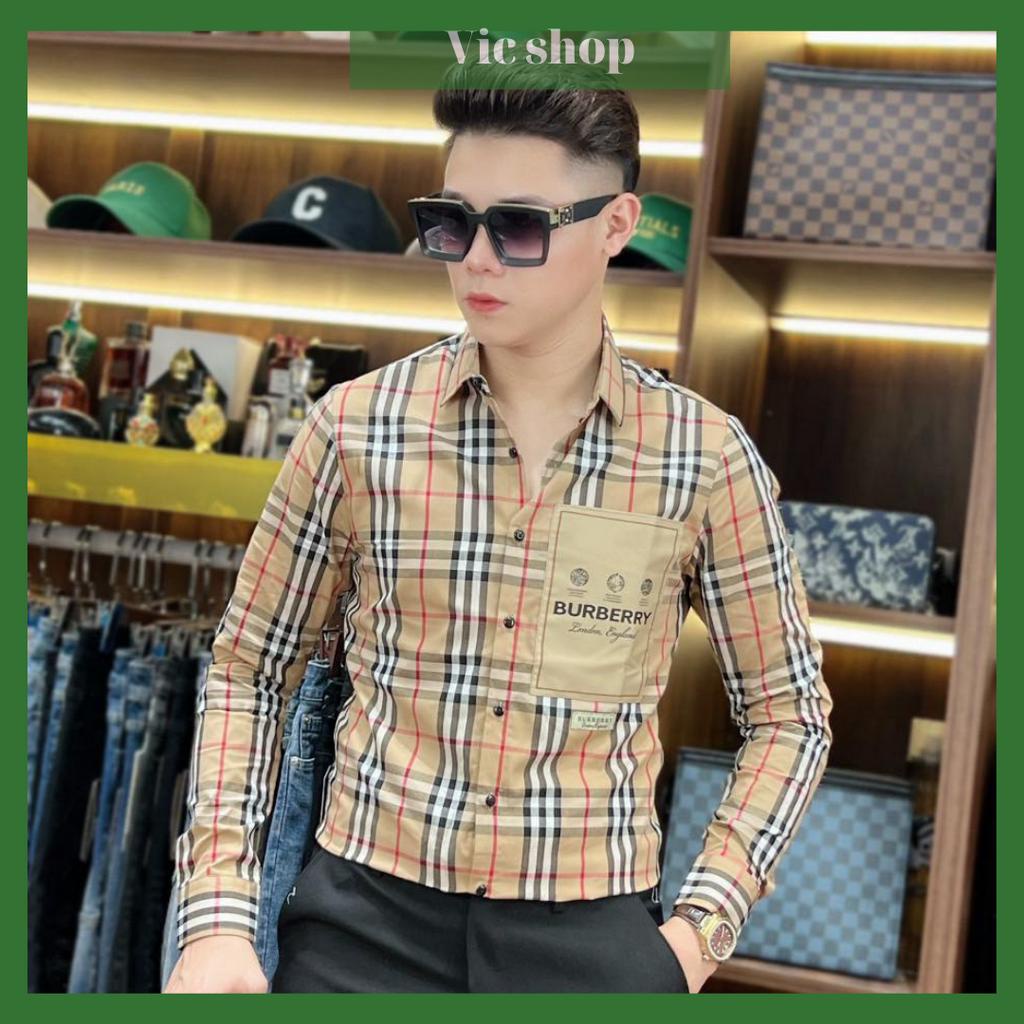 Aó sơ mi nam tay dài cao cấp 3SM2-006 quảng châu, thấm hút mồ hôi tốt, họa tiết kẻ, phối màu trẻ trung