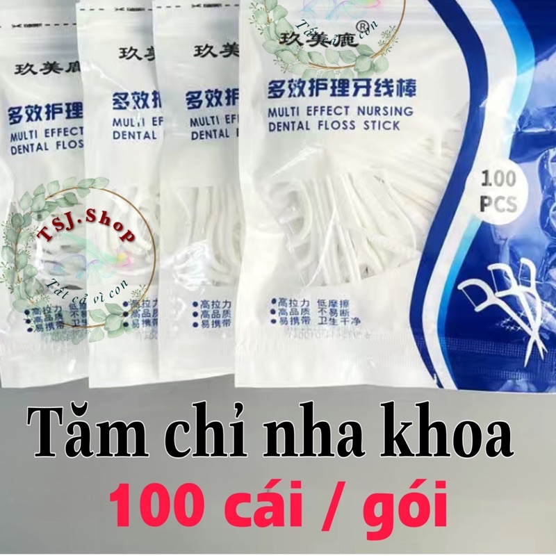 Tăm chỉ nha khoa gói 100 cái cho cả gia đình