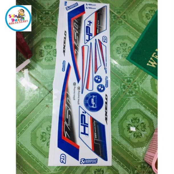 Tem rời Axelo HP4 dán xe trắng xanh