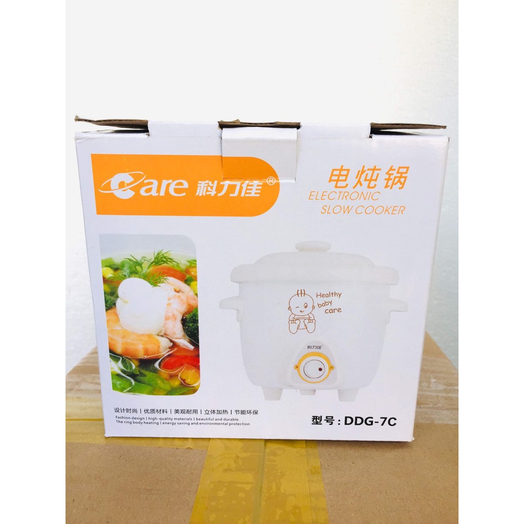 Nồi CARE Chưng, Tiềm Yến, Nấu Cháo, Soup, hầm chậm.. 0,7 lít  DDG - 7C loại tốt Nắp Sứ