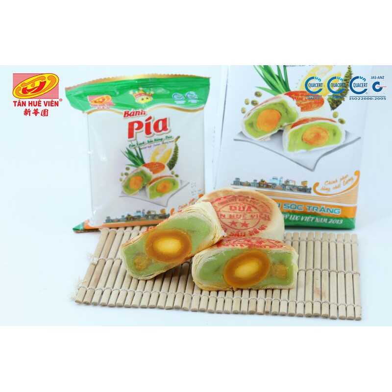 Bánh Pía Lá Dứa Sầu Riêng Trứng Muối Tân Huê Viên - Túi 400g(4 Cái) - Đặc Sản Sóc Trăng