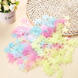 Set 100 ngôi sao trang trí dán tường dạ quang phát sáng