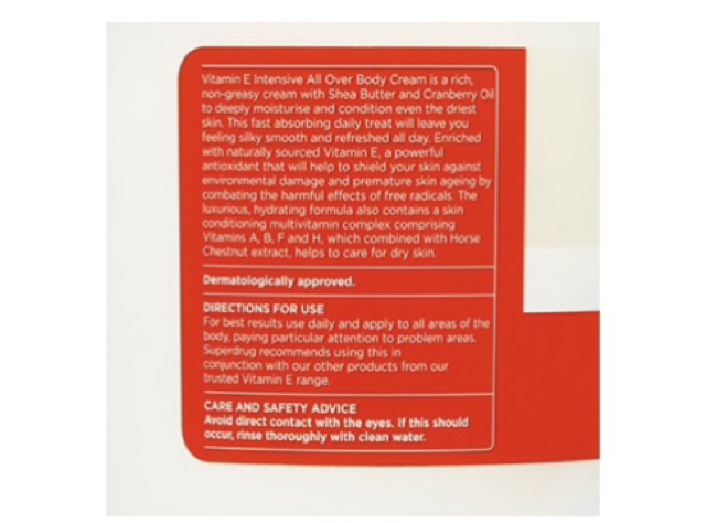 ( Superdrug UK ) Kem dưỡng ẩm tối đa 24 giờ VITAMIN E INTENSIVE DA KHÔ DA NỨT NẺ all over body 475ml hũ to Bill UK | BigBuy360 - bigbuy360.vn