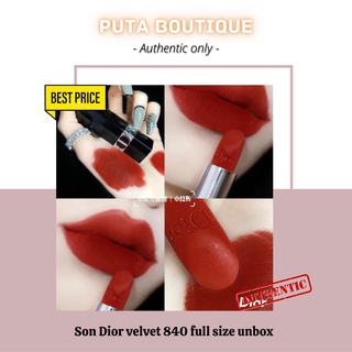 Son Dior Velvet 840 đỏ cam cháy hot hit màu mới ra - unbox