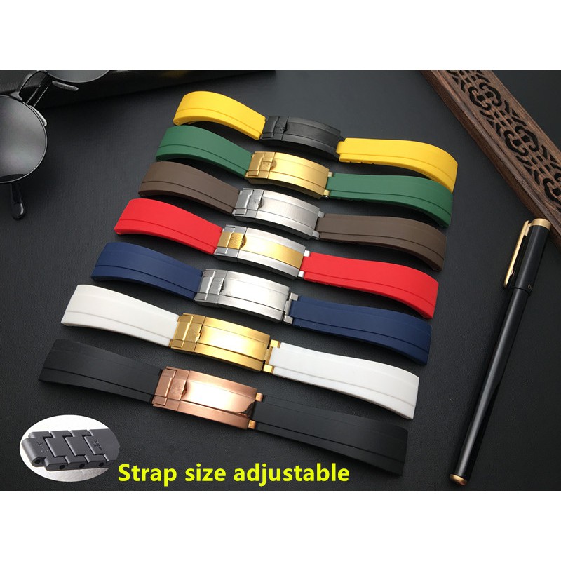 Dây Đeo Đồng Hồ Bằng Cao Su Silicone 20mm 21mm Cho Rolex strap Daytona Tàu Ngầm