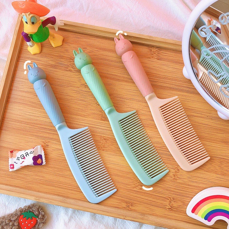 Lược hoạt hình Ulzzang gấu thỏ màu pastel xinh xắn