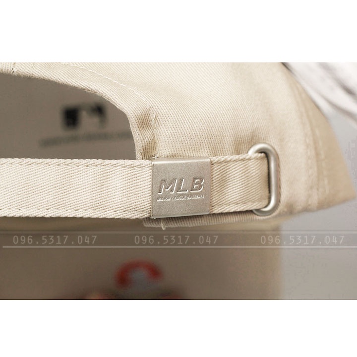 Mũ Nón Lưỡi Trai NY MLB Màu Be Hàng Xuất, Chất Vải Poly Cotton Thắm Hút Mồ Hôi, Khóa MLB -Nón Kết Bóng Chày Màu Kem