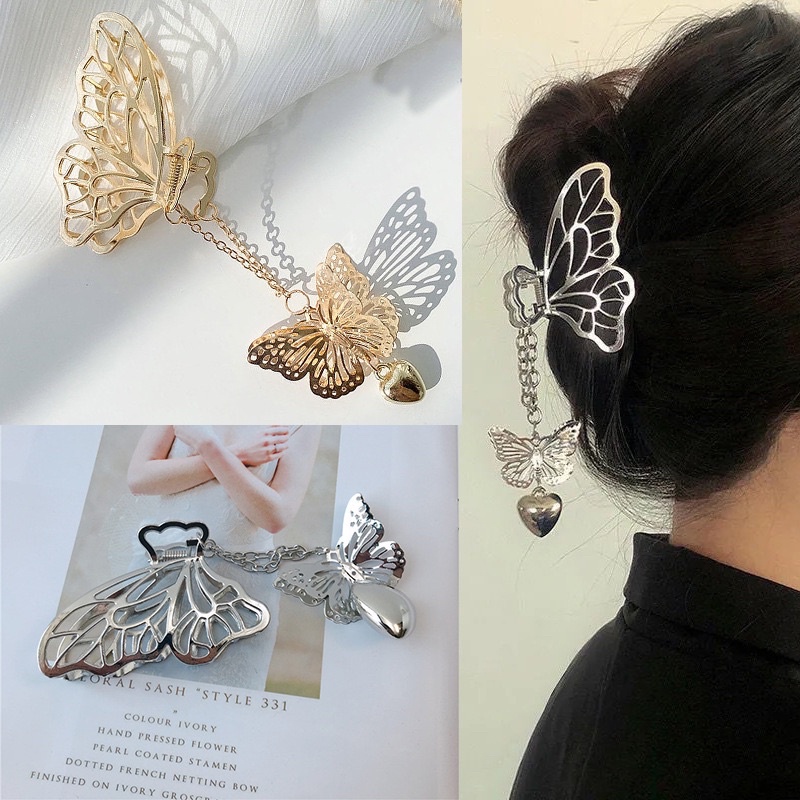 Kẹp tóc tua rua kim loại nhẹ nhàng retro nữ tính phong cách Hàn quốc kẹp tóc nữ