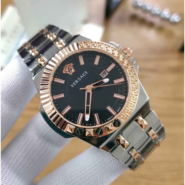 Versace Đồng Hồ quartz Chất Liệu Thép Không Gỉ Thời Trang Cho Nam