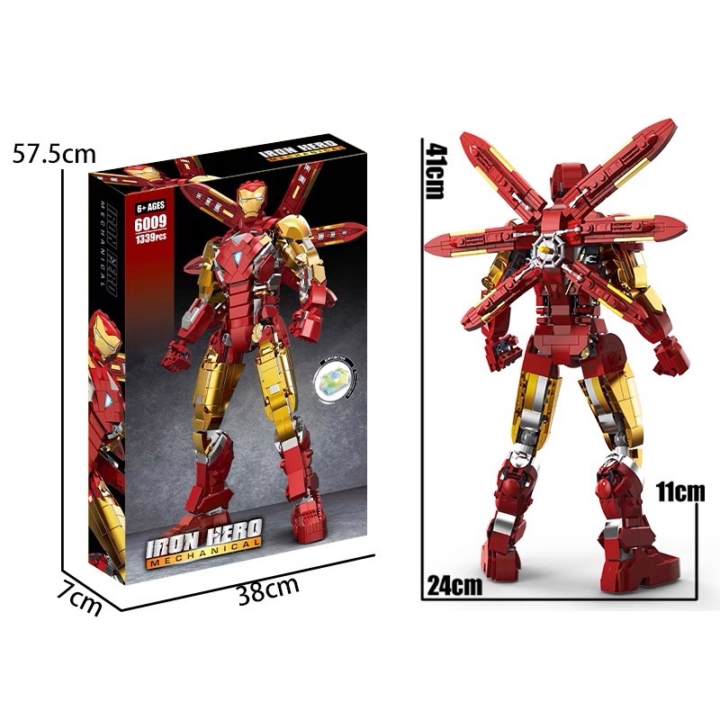 Lắp ráp mô hình Super Heroes Ironman 60009 iron hero MK85 mechanical phiên bản mới nhất
