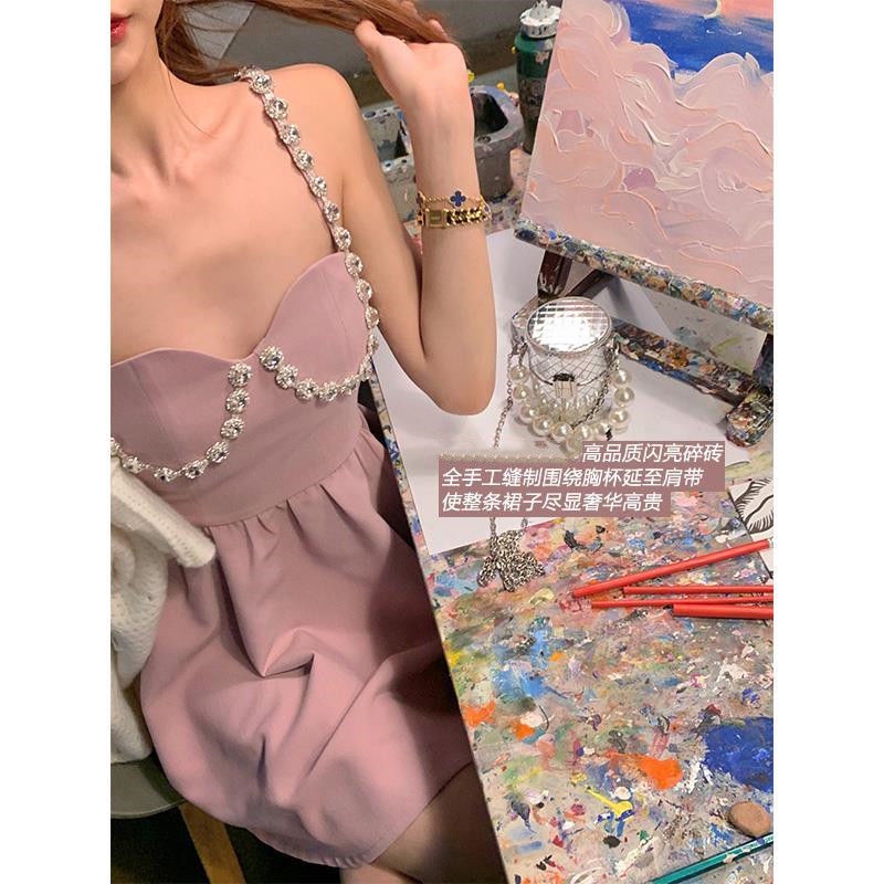 Đầm hai dây ôm eo thời trang mùa thu sang trọng dành cho nữ 2021