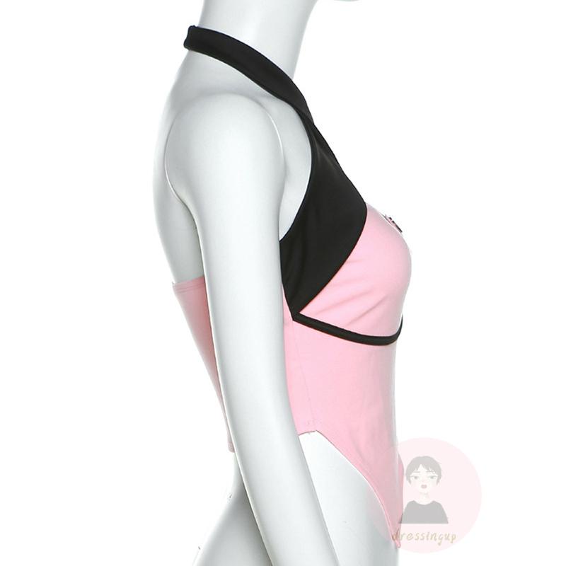 Áo Ba Lỗ Không Tay Hở Lưng Dây Đan Chéo Màu Sắc Phù Hợp Cho Mùa Hè