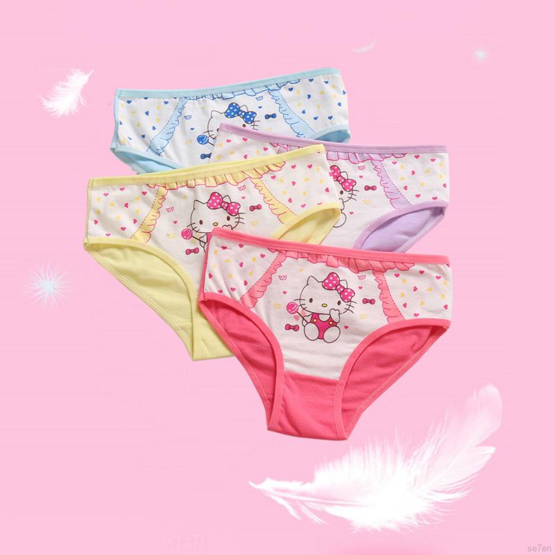Quần Lót Cotton Nữ Họa Tiết Hoạt Hình Dễ Thương Se7En 90-140cm