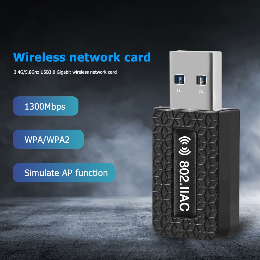 Usb 3.0 Wifi Dongle 1300mbps Do 2.4 + 5ghz