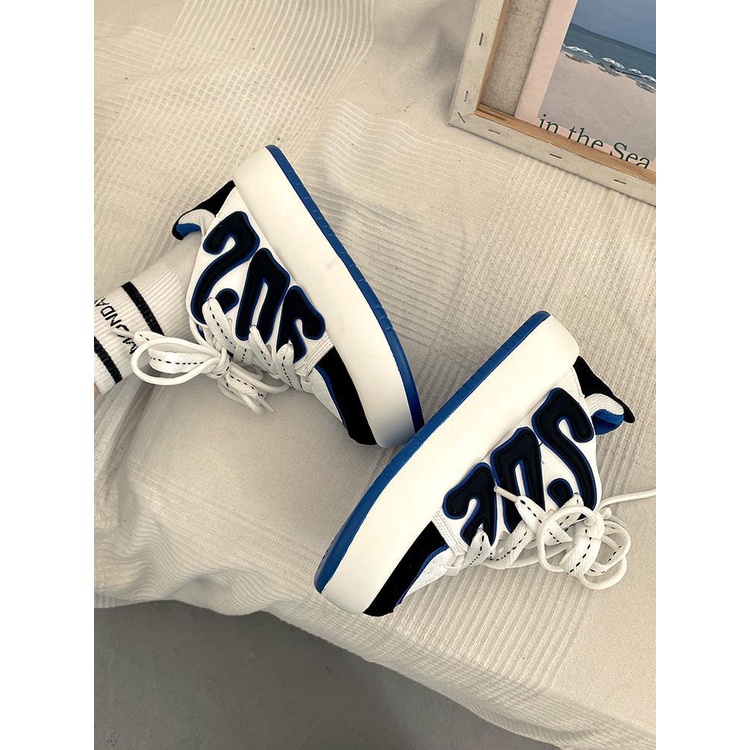 Giày thể thao Renben vải đế dày thoáng khí phong cách mùa hè Hong Kong 2022 mới dễ phối đồ cho nữ