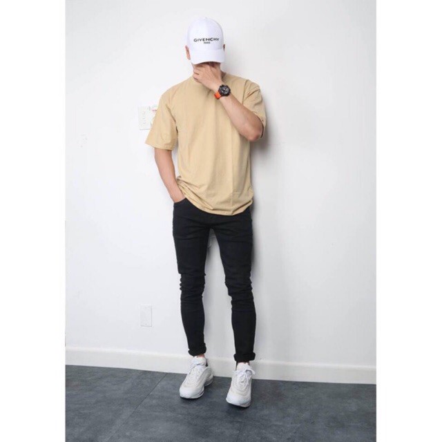 áo thun tay lỡ màu hồng dâu nam &amp; nữ FOME RỘNG có chọn size, chất thun xịn 1xal-00