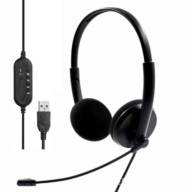 USB Headset Hands Free Call Center Noise Reduction Line Headset Phone Headset Laptop With Microphone USB Computer Headset [COD]FC