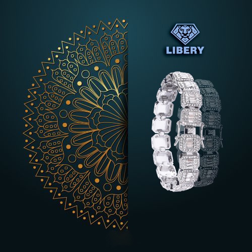 Lắc tay baguette libery bản khoá cài sang trọng quý ông - Mẫu V018