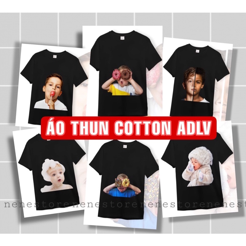 [ẢNH THẬT] Áo ADLV thun cotton 2 chiều (24 mẫu hot) Vải cotton - màu đen LINK 1