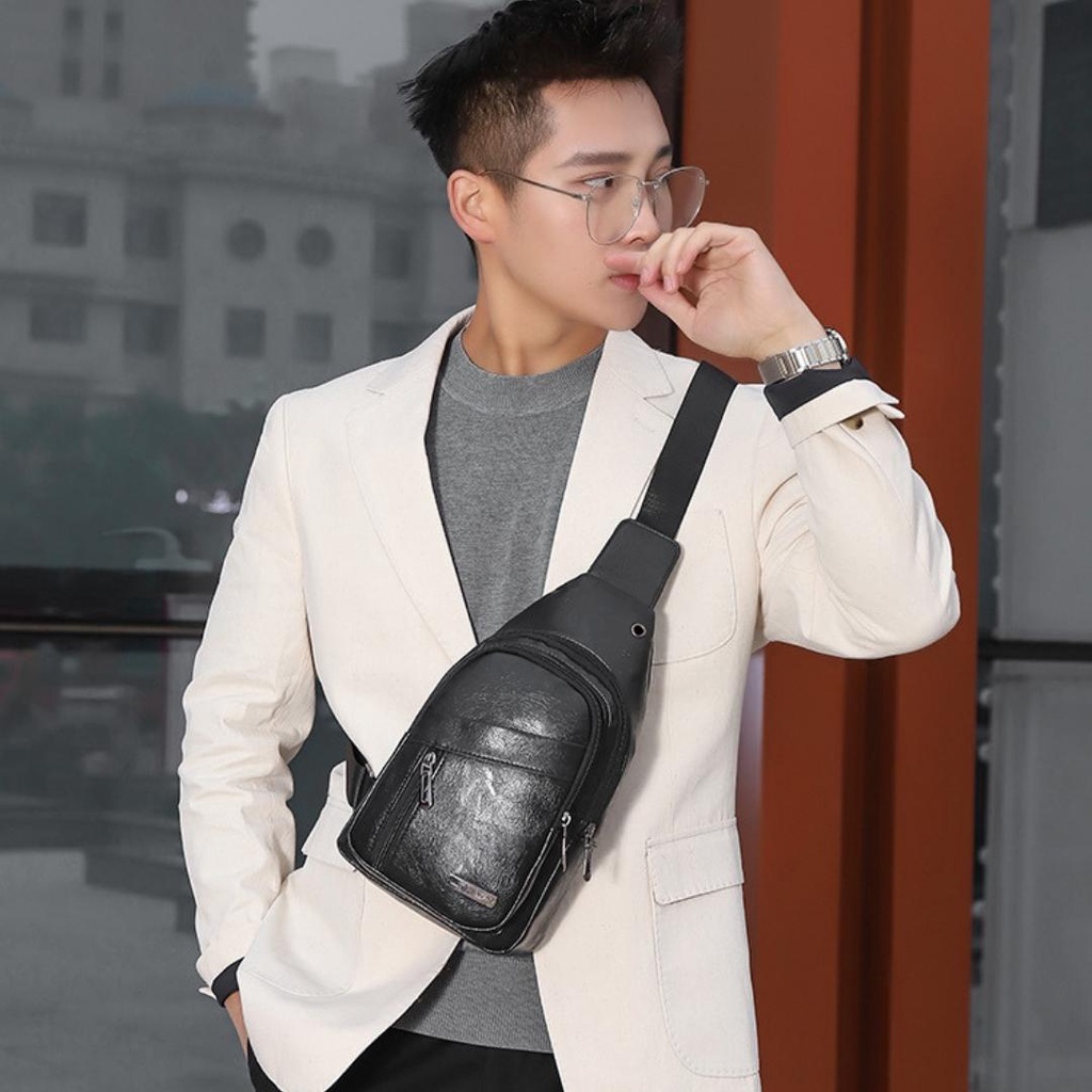 Túi đeo chéo nam da PU chống nước phong cách thời trang Hàn Quốc TC135