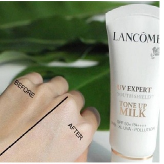 Kem chống nắng Lancome Tone Up Milk nâng tông , làm căng bóng da , bảo vệ khỏi tia UV10ml / fullsize