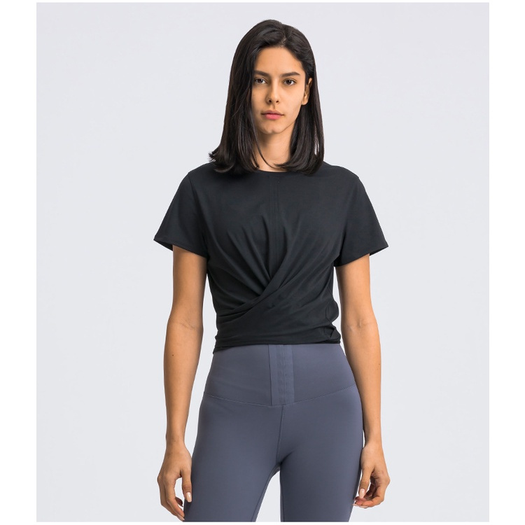 Lululemon Mới Của Yoga Áo Thun Nữ Viền Vượt Qua Phía Sau Dovetail Dây Áo Thun Thể Thao